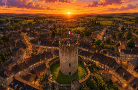 Visite guidée et coucher de soleil en haut du donjon
