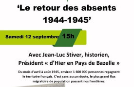 Conférence : "Le retour des absents 1944-1945"