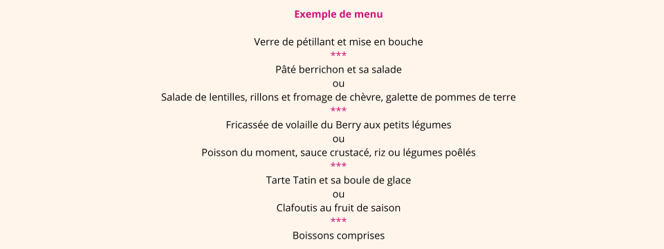 Menu journee a 69 e