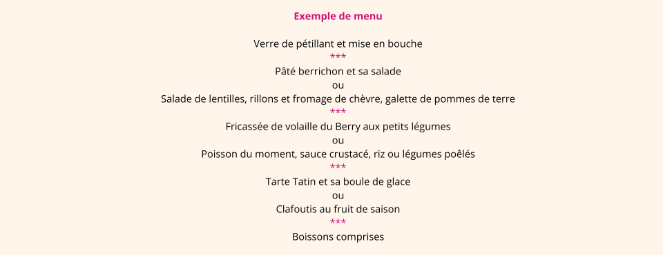 Menu journee a 71 50 euros